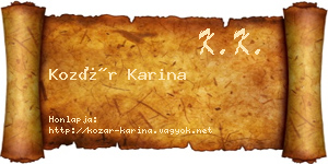 Kozár Karina névjegykártya